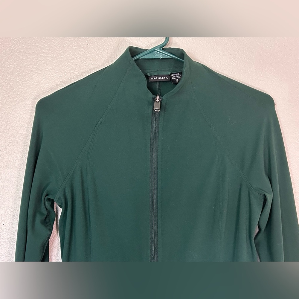 Athleta Salutation Full Zip Jacket Stretch Green … - image 2